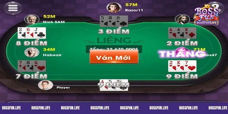 Chinh phục Bossfun Bài Liêng và nhận thưởng lớn